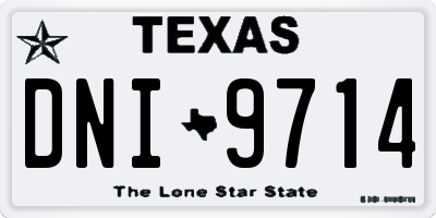 TX license plate DNI9714