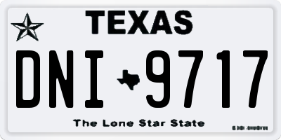 TX license plate DNI9717