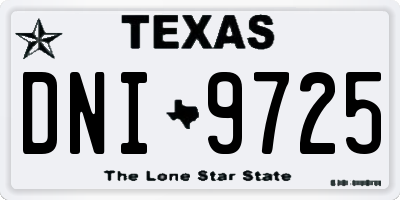 TX license plate DNI9725