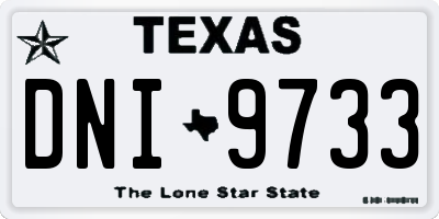 TX license plate DNI9733