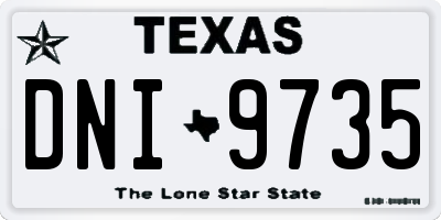 TX license plate DNI9735