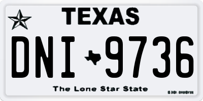 TX license plate DNI9736
