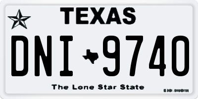 TX license plate DNI9740