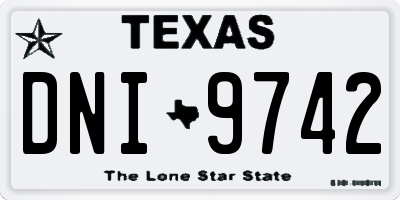TX license plate DNI9742