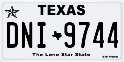 TX license plate DNI9744