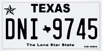 TX license plate DNI9745