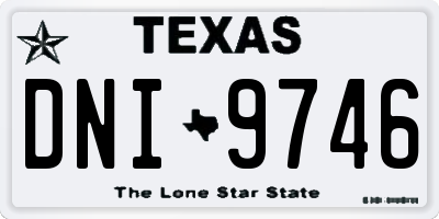 TX license plate DNI9746