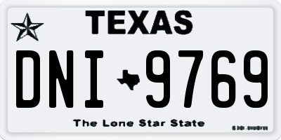 TX license plate DNI9769