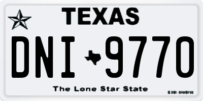 TX license plate DNI9770