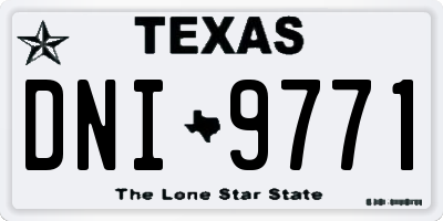 TX license plate DNI9771