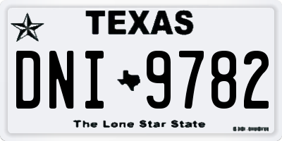 TX license plate DNI9782