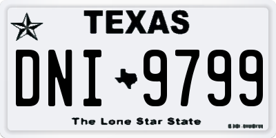 TX license plate DNI9799