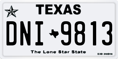 TX license plate DNI9813