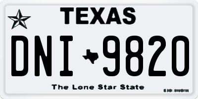 TX license plate DNI9820