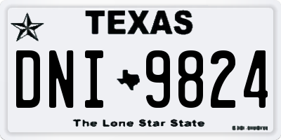 TX license plate DNI9824