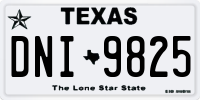 TX license plate DNI9825