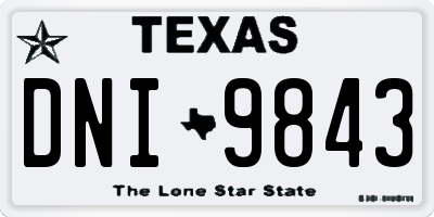 TX license plate DNI9843