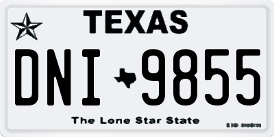 TX license plate DNI9855