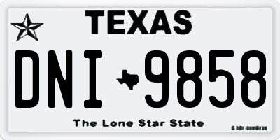 TX license plate DNI9858