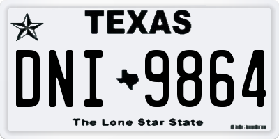 TX license plate DNI9864