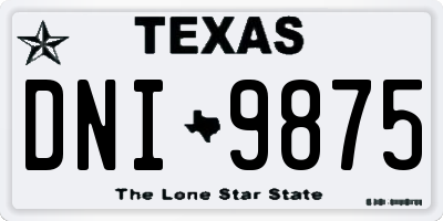 TX license plate DNI9875
