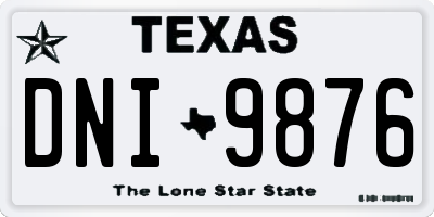 TX license plate DNI9876