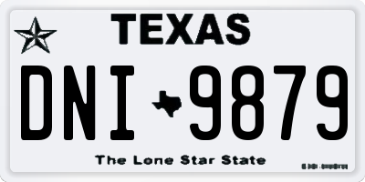 TX license plate DNI9879