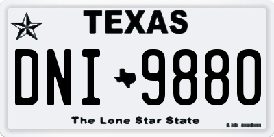 TX license plate DNI9880