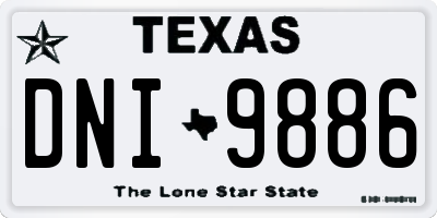 TX license plate DNI9886