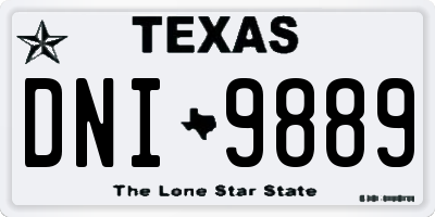 TX license plate DNI9889