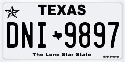 TX license plate DNI9897