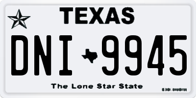 TX license plate DNI9945