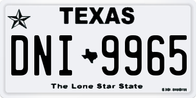 TX license plate DNI9965
