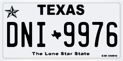 TX license plate DNI9976