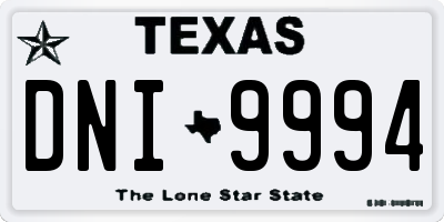 TX license plate DNI9994