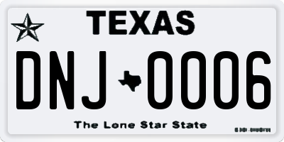 TX license plate DNJ0006