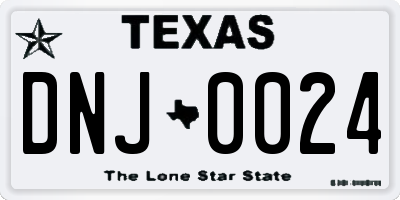 TX license plate DNJ0024