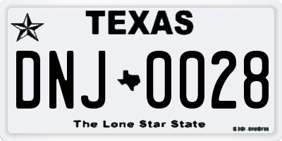 TX license plate DNJ0028