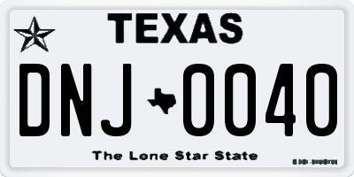 TX license plate DNJ0040