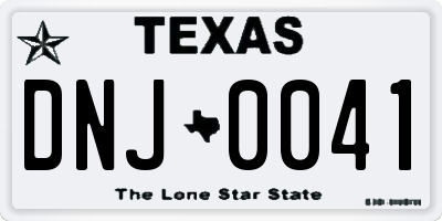 TX license plate DNJ0041