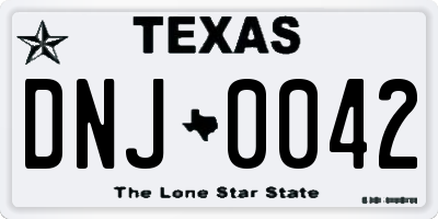 TX license plate DNJ0042