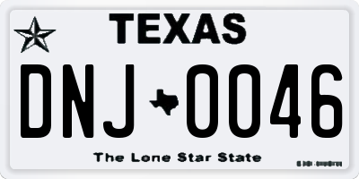 TX license plate DNJ0046