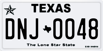 TX license plate DNJ0048