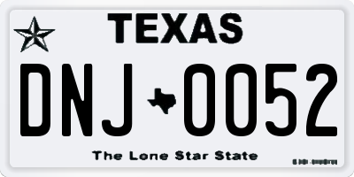 TX license plate DNJ0052