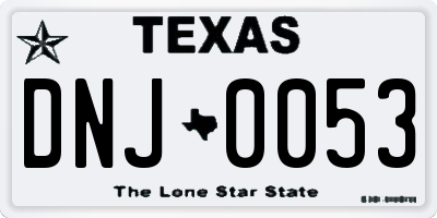 TX license plate DNJ0053