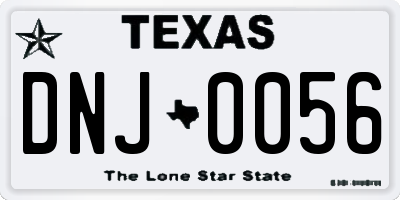 TX license plate DNJ0056