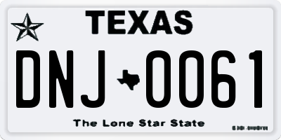 TX license plate DNJ0061