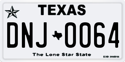 TX license plate DNJ0064