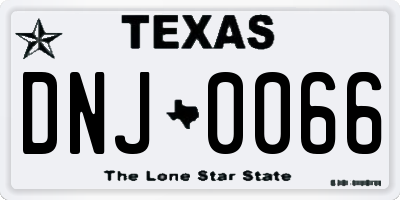 TX license plate DNJ0066