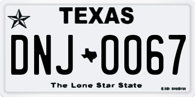 TX license plate DNJ0067